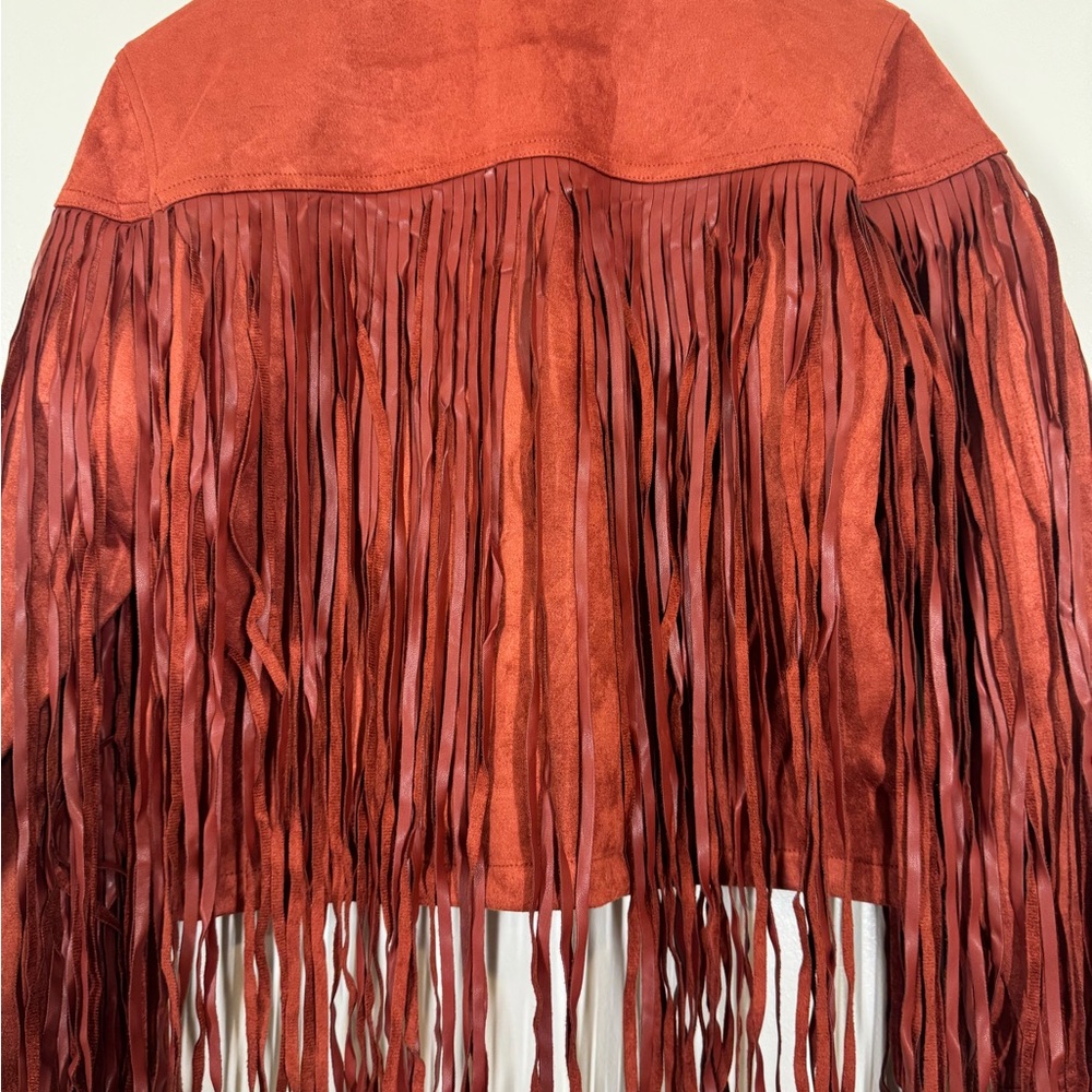 Juicy Couture Rust Color Soft Jacket with Fringe *NWT* - Picture 6 of 11